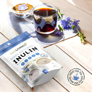 NKD Living Inulin High Grade Prebiotic Fibre Powder (1 Kg) - Manufactured in the EU - Fibre Prebiotic Supplement