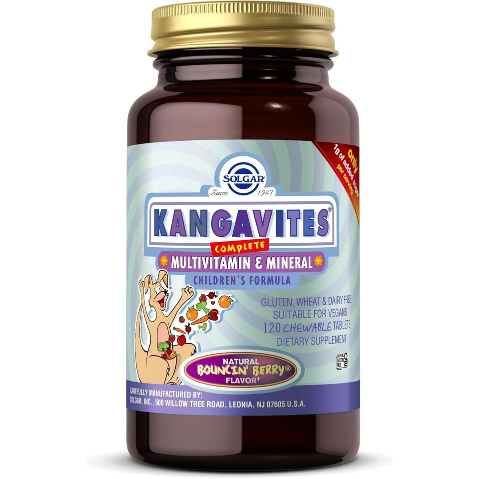 Solgar Kangavites Bouncing Berry Complete Multivitamin and Mineral Formula Chewable Tablets - Pack of 120 - 28 Active Ingredients - Supports a Healthy Lifestyle - Vegan and Gluten Free