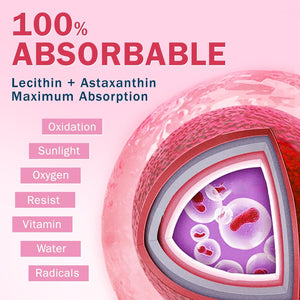 NYO3 Astaxanthin 12Mg, Premium Antioxidant Supplements, Vitamins C & E, Lecithin & Flaxseed Oil 60 Softgels, Fresh Microalgae Source | Supports Eye, Joint & Immune System Health