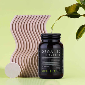 KIKI Health Organic Chlorella Tablets | 100% Organic Chlorella - Digestive, Immune, & Brain Health | Natural Source of Vegan Protein & Vitamins | Superfood for Detox Support, 200 Tablets (500Mg)