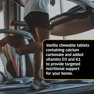 Healthspan Elite Calcium Complex 1,200Mg | 120 Tablets | All Blacks Official Partner | Added Vitamin D3 and Vitamin K1 | Bone Health | Vanilla Chewable Tablets | Informed Sport Accredited | Vegetarian