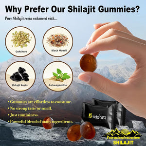 Shilajit Gummies for Men & Women,Pure Himalayan Shilaljit Gold Gummies Rich in Ashwagandha Gaulshura Fulvic Acid 85+ Trace Minerals for Men,Women, Non-Gmo| Natural & Organic|60 Gummy