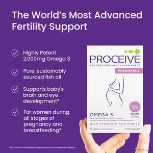 Proceive® Pregnancy Omega 3 High Strength & Pure Fish Oil Tablets (60 Capsules)
