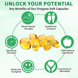 Oil of Oregano Softgels, 2 in 1 6000Mg Oil of Oregano with Black Seed 200Mg, Non-Gmo, Gluten Free, 120 Softgels, Herbal Supplement - Non-Gmo, Supports Immune & Digestive Health