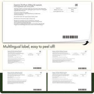 Swanson, Pectipure, Citrus Pectin, 600Mg, 60 Capsules, Dietary Fibre, High-Dose, Lab-Tested, Soy-Free, Gluten-Free, Gmo-Free