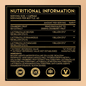 Advanced Probiotics for Women | Made in the UK | Scientifically Formulated Vaginal Probiotics | Cranberry Extract UTI Supplements for Intimate Flora Support | 100 Billion Cfu/G | 60 Capsules