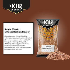A Kilo of Spices | Brown Whole Flaxseed 1 Kg, Linseed High Fibre Source with Antioxidants, Rich in Omega-3, Non-Gmo, Vegan, Restores Gut Health, Plant-Based Protein Powerhouse (1 Kg)