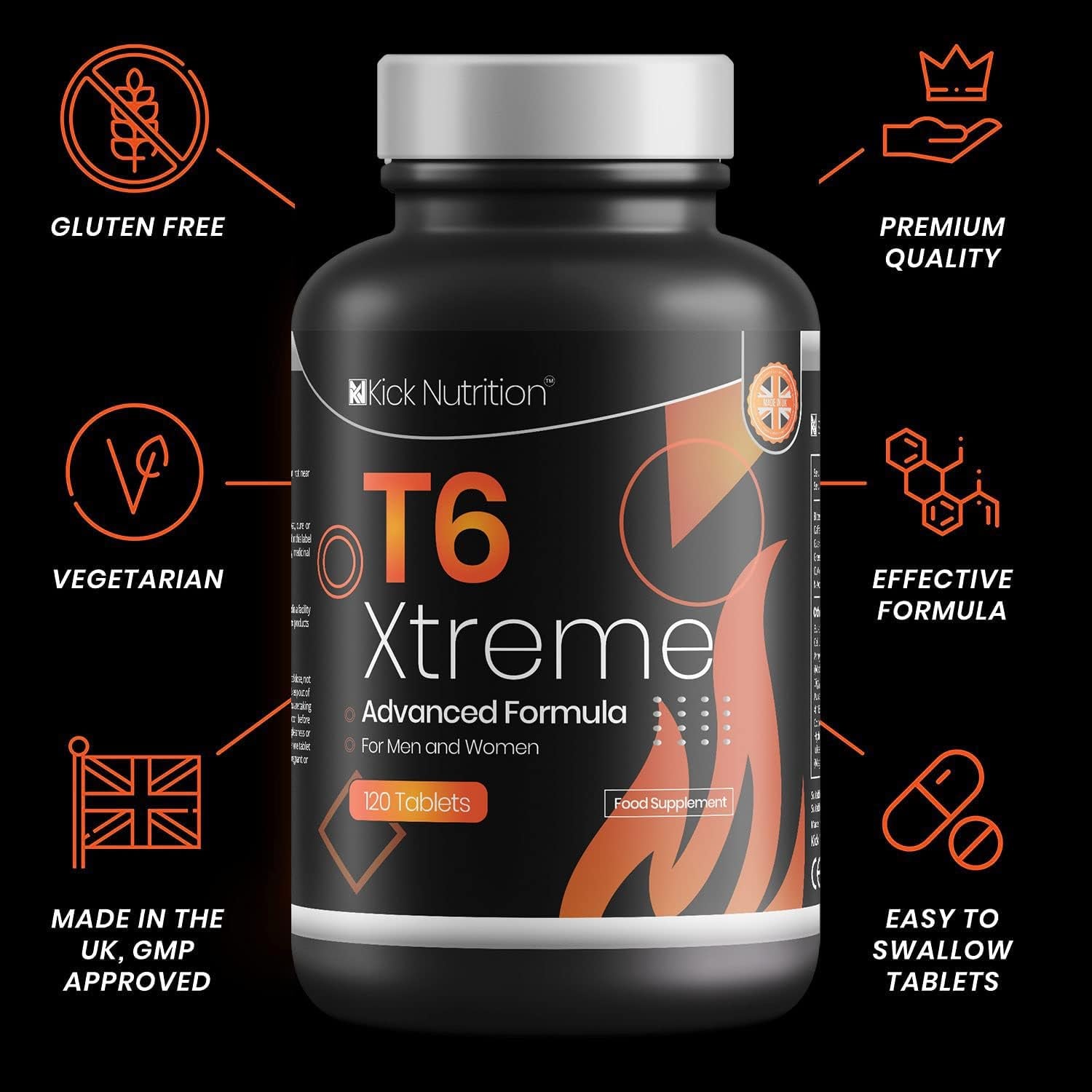 Xtreme T6 - Weight Loss - Keto Diet - Metabolism Booster / 120 Weight Management Supplements Pills | Vegetarian/Gluten Free Made in the UK