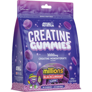 Applied Nutrition Creatine Gummies - 3000Mg Creatine Monohydrate per Serving - 80 Chewable Vegan Gummies for Strength, Power & Recovery (20 Servings)