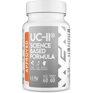 WFN Approved UC-II - Type 2 Collagen for Joints - 60 Capsules - 40Mg Undenatured Type II Collagen - Complex with UC II Collagen, Vitamin C & Boswellia Serrata - Produced & Tested in Germany