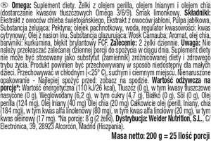 Weider Omega Gummies (50 Gums) Lime Flavour, with Vegan Omega 3-6-9 from Chia and Lax Seed Oil, Gluten Free, No Added Sugar