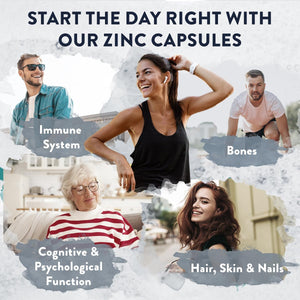 Triple Zinc 25Mg - 3 Forms of Zinc with Natural Vitamin C - Zinc Picolinate, Zinc Bisglycinate and Zinc Monomethionine - 180 High Strength Zinc Tablets - 6 Months Supply - Zinc Supplements