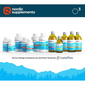 Nordic Supplements High Strength Pharmaceutical Grade Omega 3 Fish Oil 1000Mg Capsules - Pot of 180 Capsules