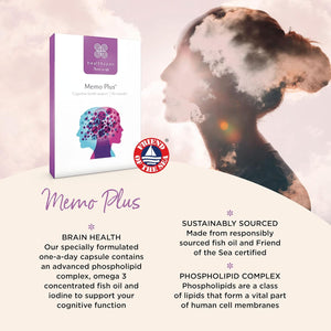 Healthspan Memo plus (2 Months' Supply) | to Support Your Brain Health & Cognitive Function | 350Mg Advanced Phospholipid Complex | 179Mg Omega 3 Fish Oil | 75Μg Iodine | Friend of the Sea | One-A-Day