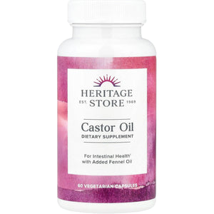 Castor Oil, 60 Vegetarian Capsules, Heritage Store