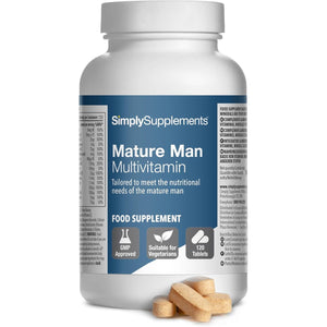 Multivitamins for Mature Men | 20 Essential Nutrients & Specialist Ingredients | Supports Overall Health & Wellbeing | 120 Tablets - 4 Months' Supply | Manufactured in the UK