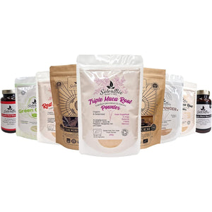 Triple Maca Root Powder, Organic Gelatinized, Certified, 250G from Peru, Women Hormonal Balance or for Men Prostate Support, by Selvabio.