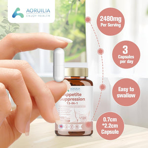 Appetite Suppressants for Women, 13 in 1 Fat Burner 2480Mg Natural Formula with White Kidney Bean Extract, Glucomannan, Apple Cider Vinegar, Vitamins B6 & B12, Green Tea Extract, 120 Capsules