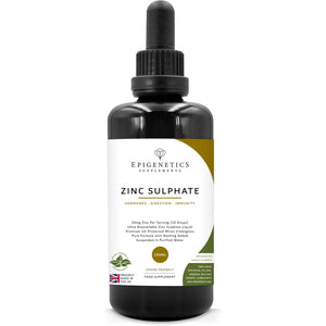 Zinc Sulphate 100Ml Liquid Supplement Drops | 4 Months Supply, 133 Servings per Bottle. No Sugar or Artificial Additives | 100% RI per Serving | UK Made & Vegan