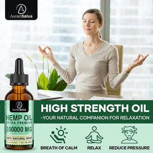 Aureasalus Premium Natural Oil 100000Mg, 100% Natural Ingredients, Enrich Omega 3-6-9, Improve Sleep, Gmo-Free (60 Ml (Pack of 1))