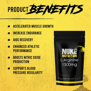 Nuke Nutrition L Arginine Capsules 1500Mg - 60 Capsules - Nitric Oxide Supplement for Men & Women to Improve Muscle Strength, Endurance & Mass - Nutritional Pre Workout - Nitric Acid Pills for Energy
