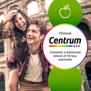 Centrum Multigummies, Gummy Multivitamins for Adults with Cherry, Berry & Orange Natural Fruit Flavouring, Includes Essential Vitamins D, B12 & C, 60 Ct