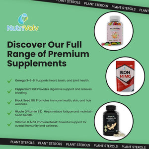 Plant Sterols 800Mg Vegan Healthcare Supplements for Heart, Maintains Cholesterol Level and Effectively Boosts Immunity - 90 Capsules