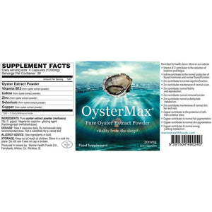 Oystermax® by Marine Healthfoods | Pure Oyster Extract | Natural Zinc Supplement | Energy Booster | Contains Natural Zinc from Oysters | 120 Capsules (1) (Zinc Supplement - Pack 1)