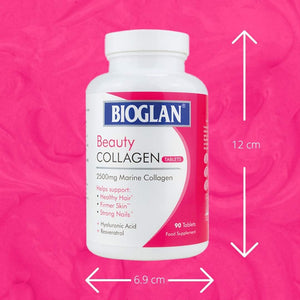 Bioglan Collagen Tablets | 2500Mg | Hydrolysed Marine Collagen |Hyaluronic Acid | Resveratrol | Biotin | Selenium & Vitamin C | 90 Tablets
