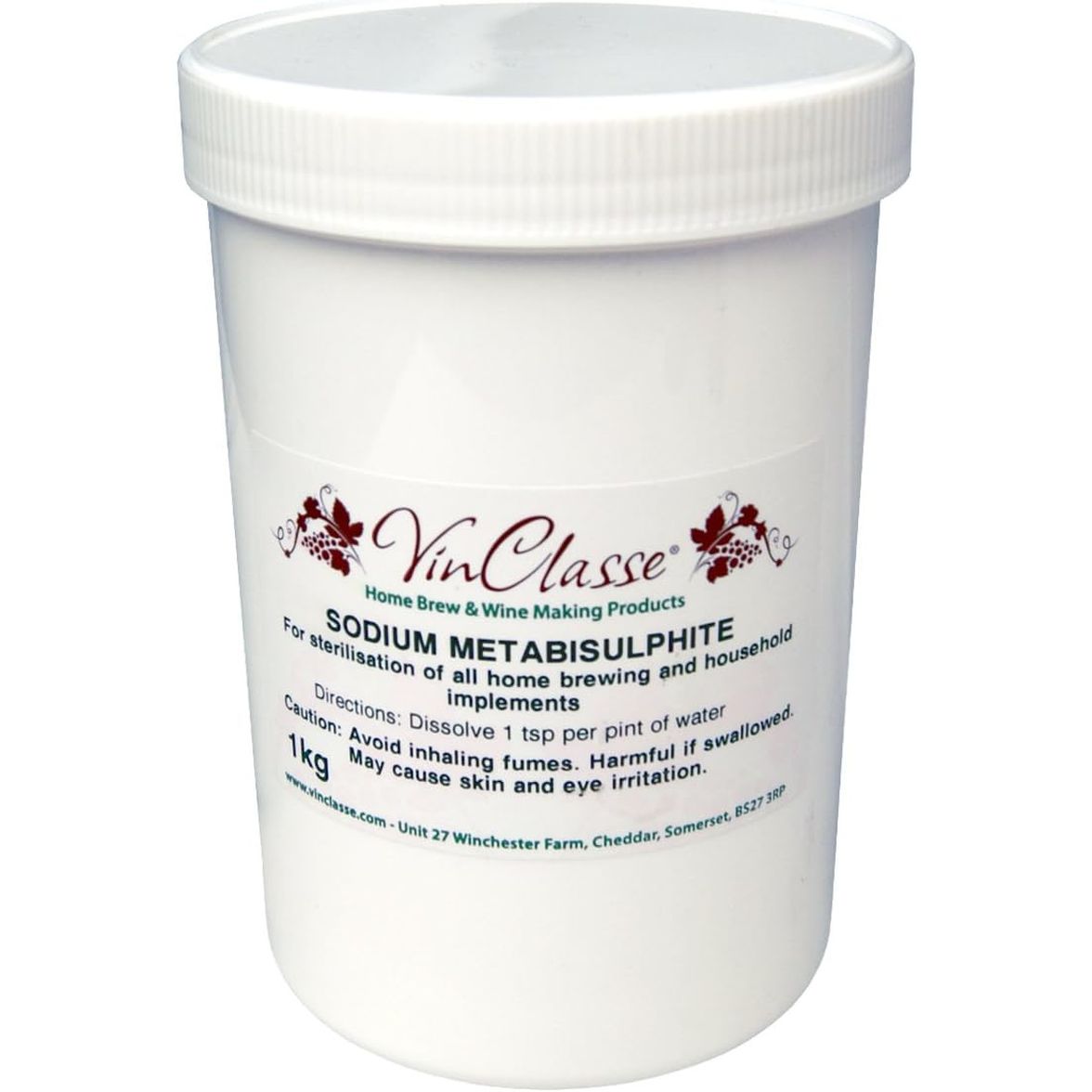 Vinclasse Sodium Metabisulphite (E223) - 1Kg Bulk Tub