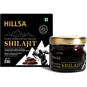 Hillsa Original 100% Natural Himalayan Pure Shilajit for Men & Women Tested with 85+ Trace Minerals & Rich Fulvic Acid 20Gm