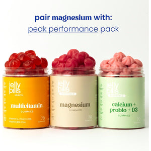 Jelly Pills® 1620 Mg Magnesium Citrate and Vitamin B6-70 Berry Flavoured Vegan Gummies Providing 180 Mg of Magnesium - No Added Sugars - Reduces Tiredness and Fatigue - 5 Weeks Supply