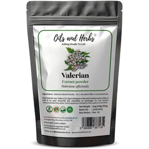 Organic Valerian Root Extract Powder by Oils and Herbs UK (10:1) High Strength - 100% Pure Free from Any Addictive or Sugar (50)
