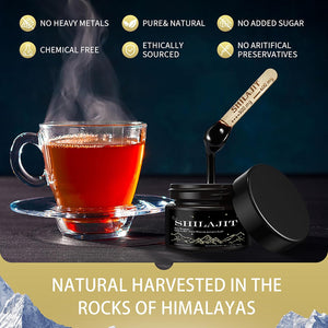 Shilajit Resin - Maximum Potency Natural Organic Shilajit Gold Grade 50G with Fulvic Minerals & Humic Acid, Strength & Stamina Booster for Men and Women, Vegan (Pack of 1)