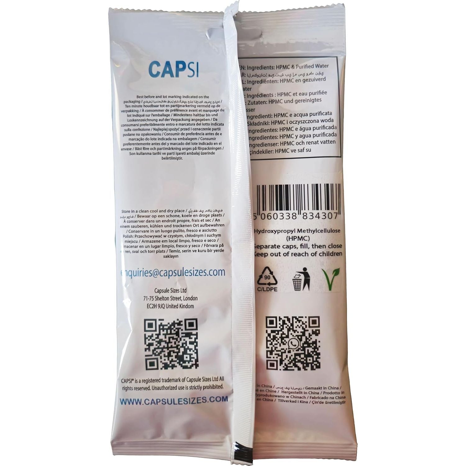 Empty Vegetarian Capsules Size 0 X 100 – Plant-Based HPMC – Clear Empty Vegan Capsules for Supplements, Herbs & Powders – Easy-To-Fill, Kosher, Halal, Non-Gmo