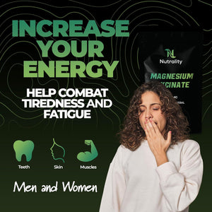 Nutrality Magnesium Glycinate 500Mg | High-Strength Magnesium Complex | Supports Bone Health & Energy Levels | Sleep Aid Promotes Relaxation | 60 Vegan Capsules