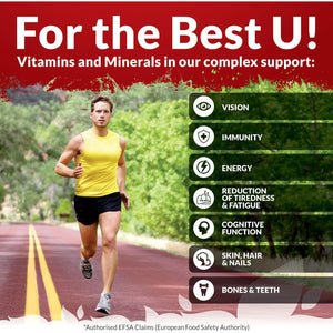 Nu U Nutrition - A-Z Multivitamin Tablets for Men & Women - 365 Tablets - 12 Month Supply - 25 Essential Multivitamins & Minerals Including Iron, Zinc & Vitamin D - One a Day - Made in the UK