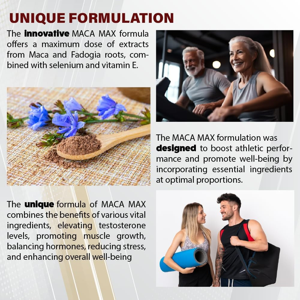 Wellboost Maca MAX -Ultra Strength (6,000Mg Equivalent Extracts) Maca Root, Fadogia Root, Selenium, VIT E, 60 Chewable Gummies for Adults - Strawberry Flavoured, Suitable for Vegans.