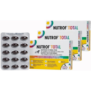 90 Nutrof Total Capsules – Eye Health Supplement with Lutein, Zeaxanthin, Omega 3, and Antioxidants | Daily Dose of Essential Nutrients for Optimal Eye Health | 30 Capsules X 3 Packs (3-Month Supply)