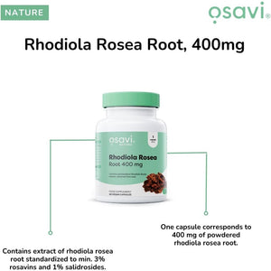 Osavi Rhodiola Rosea Root 400Mg – 120 Vegan Caps | Adaptogenic Support for Reducing Stress–Induced Fatigue and Enhancing Mental & Physical Wellbeing