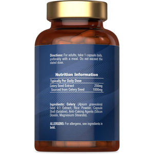 Celery Seed Extract Capsules 1000Mg | 240 Count | Apium Graveolens Supplement | by Horbaach