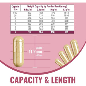 Atnreuro Size 5 Empty Gelatin Capsules 100 Count Very Tiny Empty Pill Capsules for Powders