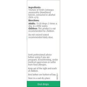 A.Vogel Hawthorn Crataegus Drops | Herbal Food Supplement | Tincture of Fresh Hawthorn Berries | Suitable for Vegans | 50Ml