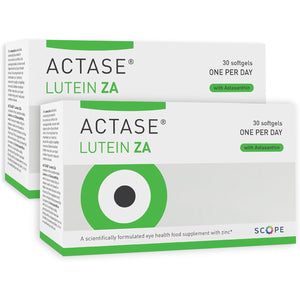 Actase ZA - Double Pack - Scientifically Formulated Lutein and Zeaxanthin Eye Care Supplement with Added Vitamins to Maintain Healthy Vision - 2X30 Softgels