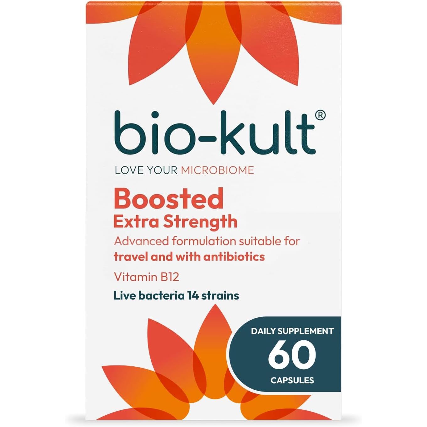 Bio-Kult Boosted Extra Strength Gut Health| 14 Strains | Probiotics for Women & Men | Immune & Digestive Support | Shelf-Stable, Non-Gmo, Gluten-Free | 60 Capsules