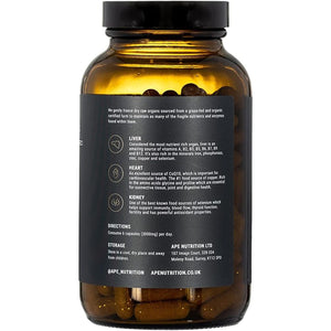 APE Nutrition Beef Organs Grass Fed - Liver Kidney Heart Organ Capsules, Ancestral Supplement UK, Nose to Tail, 100% Grass Fed & Finished, No Antibiotics Hormones or Gmos, 180 500Mg Capsules