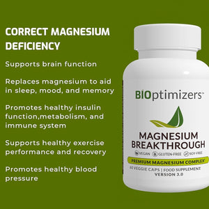 Bioptimizers Magnesium Breakthrough Supplement | Has 7 Forms of Magnesium: Glycinate, Malate, Citrate, and More | Natural Sleep and Brain Supplement | 60 Capsules