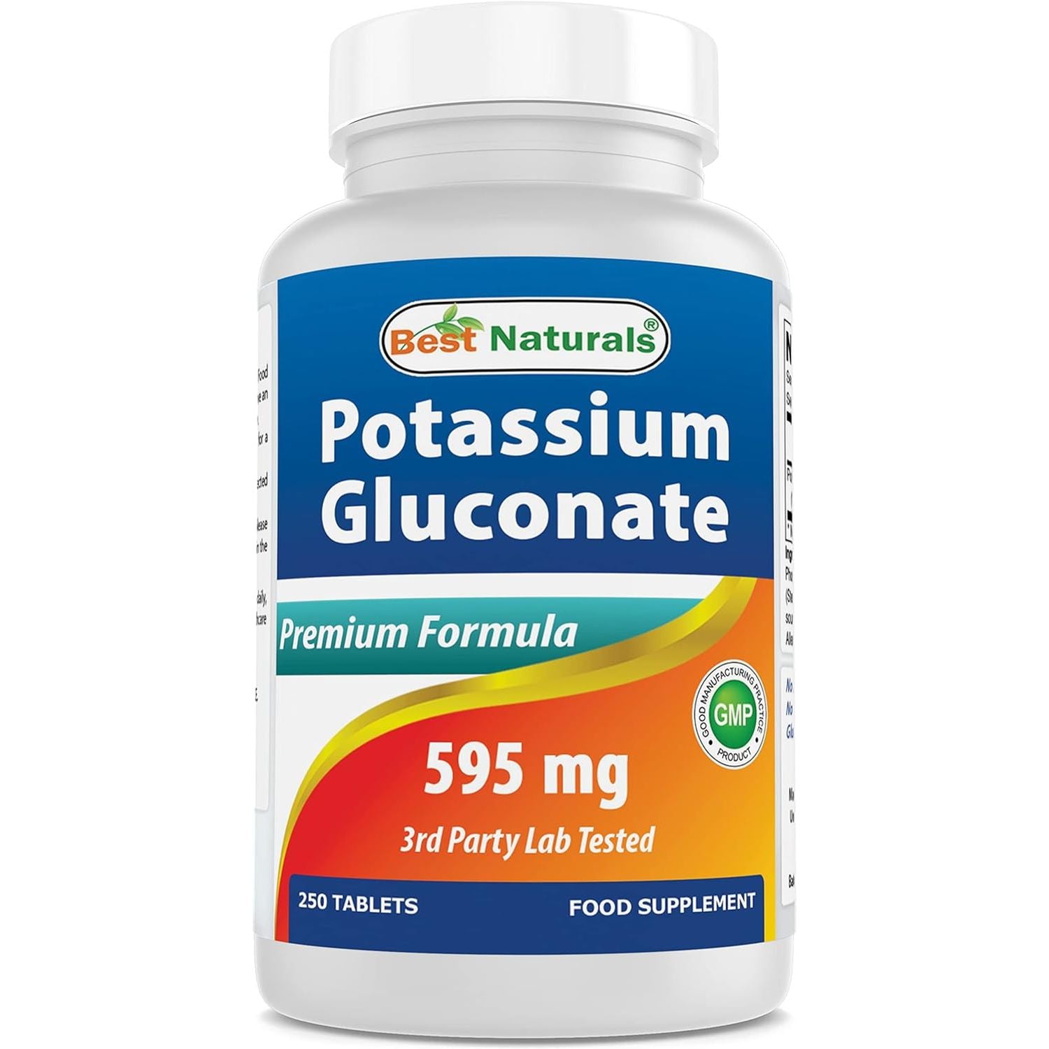 Best Naturals Potassium Gluconate 595 Mg 250 Tablets