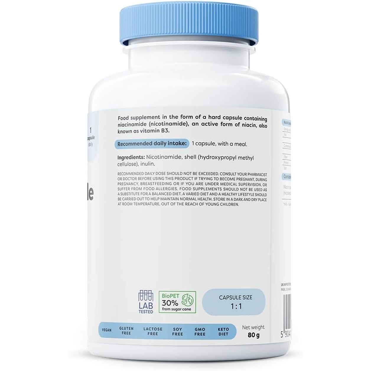Osavi Niacinamide 500 Mg – 120 Vegan Capsules | Supports Nervous System & Psychological Function | Reduces Fatigue, Maintains Healthy Skin & Mucous Membranes | Contributes to Normal Energy Metabolism