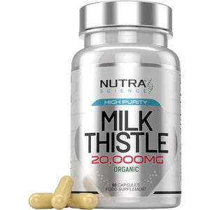 Organic Milk Thistle Supplement (80% Silymarin) 20,000Mg – Milk Thistle High Strength Tablets, 60 Vegan Capsules